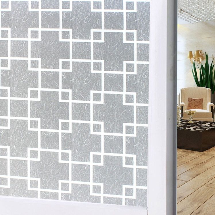 Window Privacy Film, Non-Adhesive Frosted Sun Heat Blocking Window Clings Easy to Apply & Removable Adhesive Reusable Door Stickers for Home Bathroom Office Decorative Stained Glass Window Film