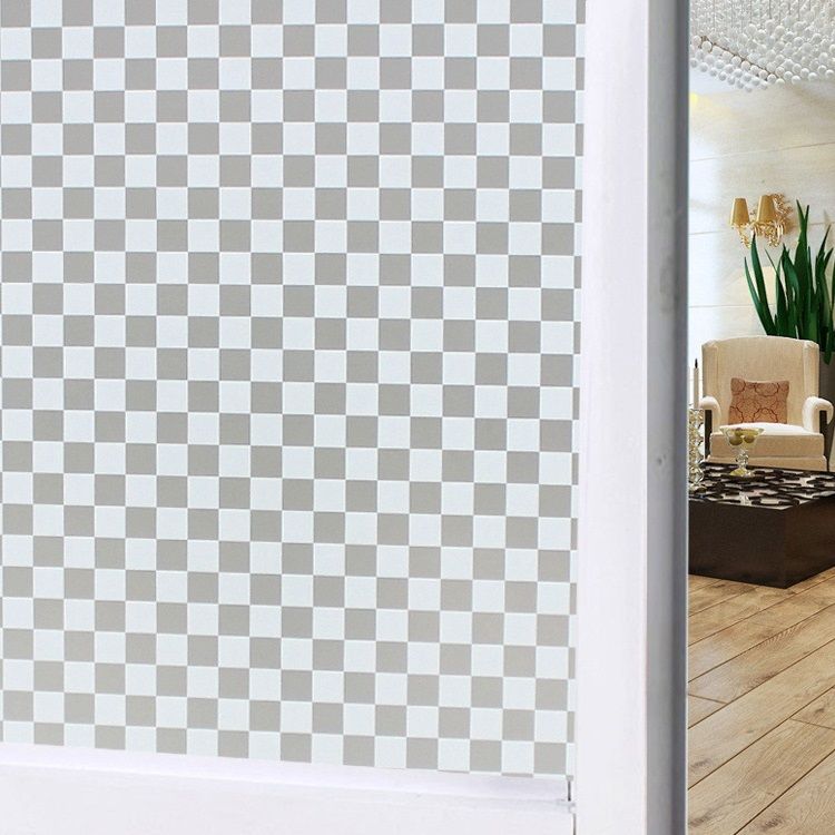 Window Privacy Film, Non-Adhesive Frosted Sun Heat Blocking Window Clings Easy to Apply & Removable Adhesive Reusable Door Stickers for Home Bathroom Office Decorative Stained Glass Window Film