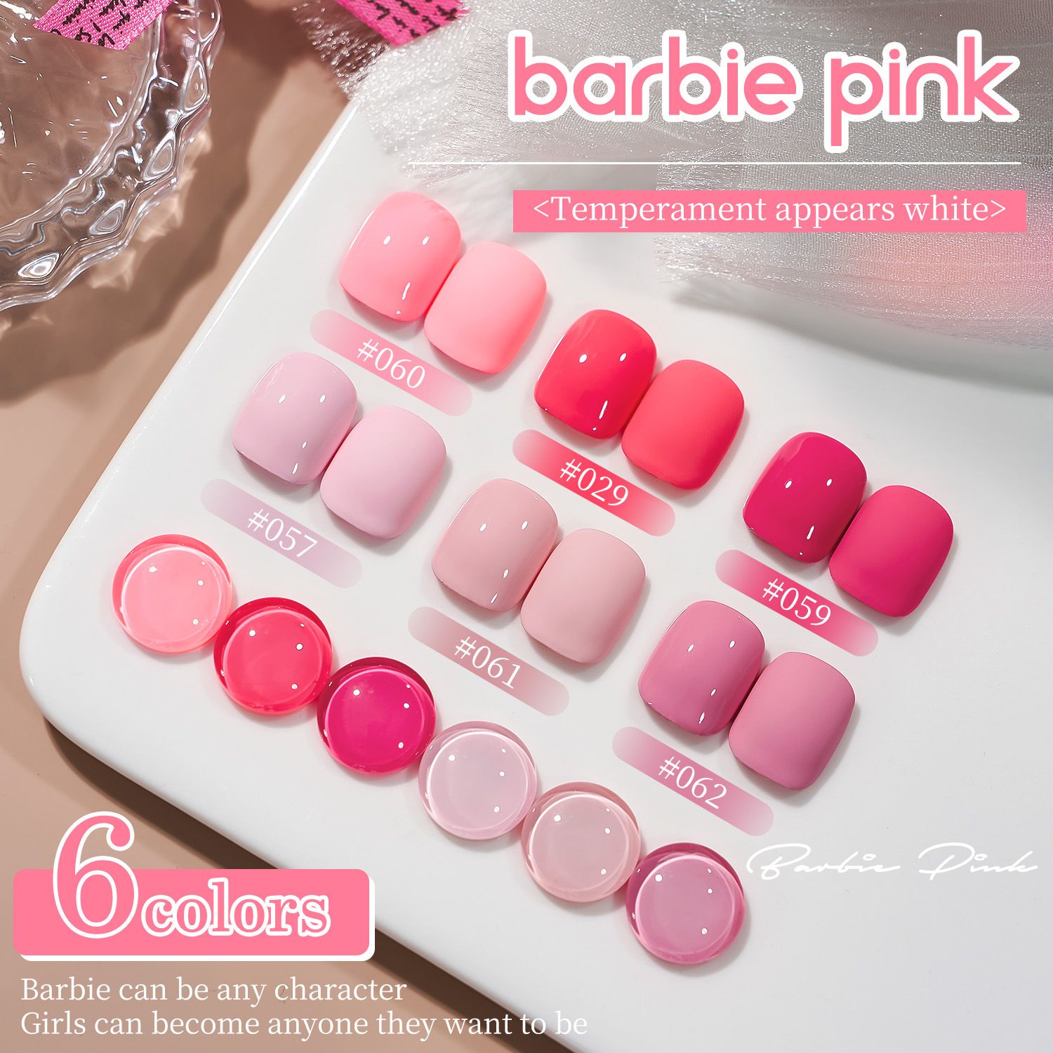 Salon-Quality Gel Nail Polish, Pink Light Soft to Dark Polish All Seasons Nail Art Gel Valentine's Day Gift Manicure and Pedicure Salon DIY Home Gift for Women Girlfriend