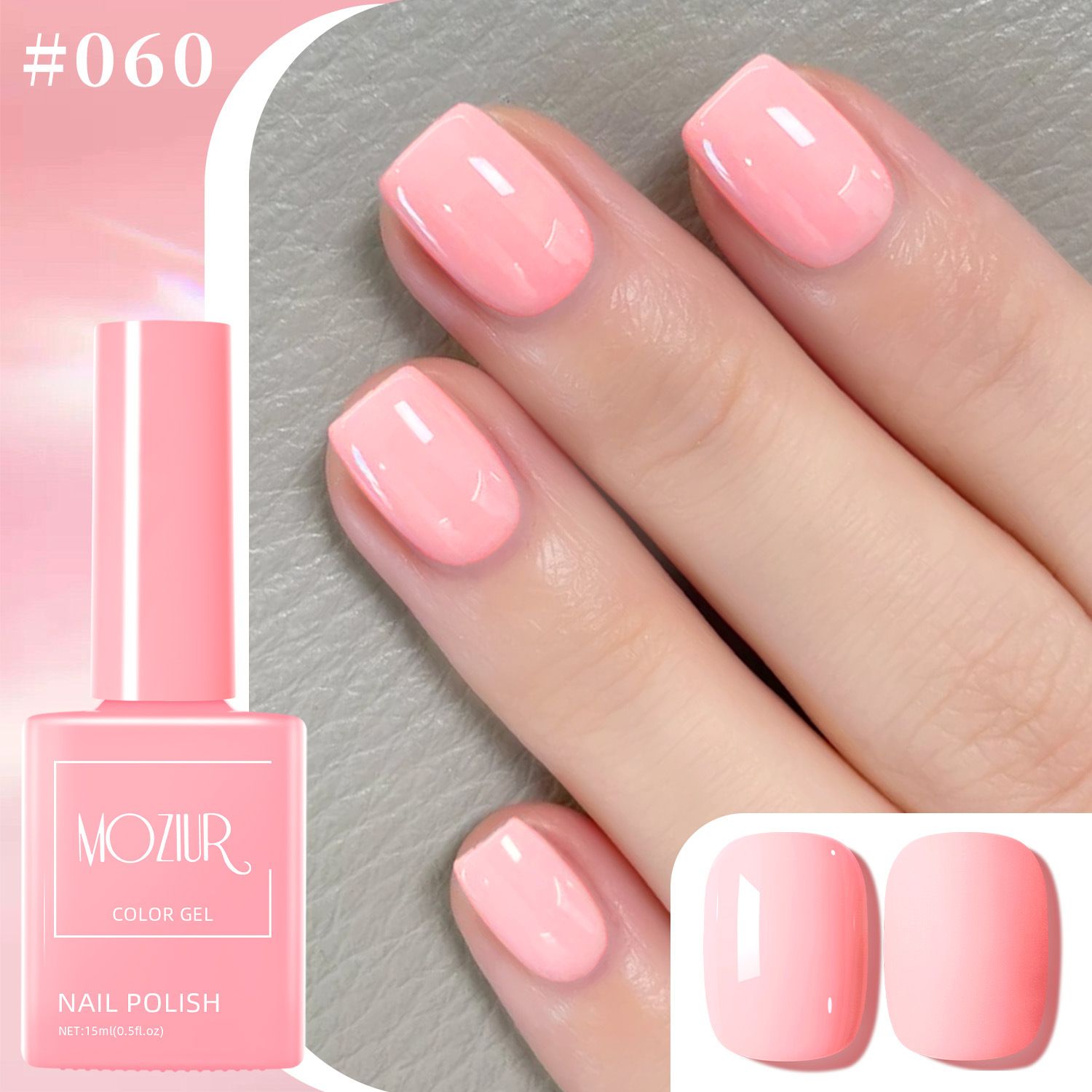 Salon-Quality Gel Nail Polish, Pink Light Soft to Dark Polish All Seasons Nail Art Gel Valentine's Day Gift Manicure and Pedicure Salon DIY Home Gift for Women Girlfriend
