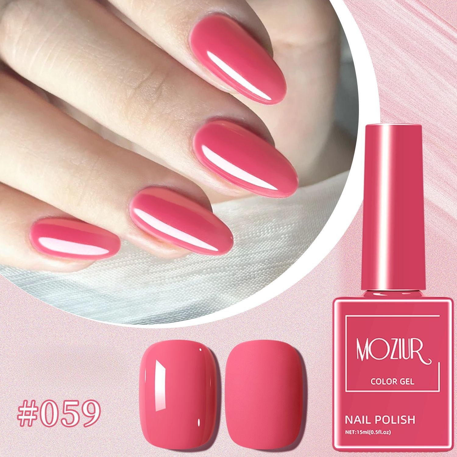 Salon-Quality Gel Nail Polish, Pink Light Soft to Dark Polish All Seasons Nail Art Gel Valentine's Day Gift Manicure and Pedicure Salon DIY Home Gift for Women Girlfriend