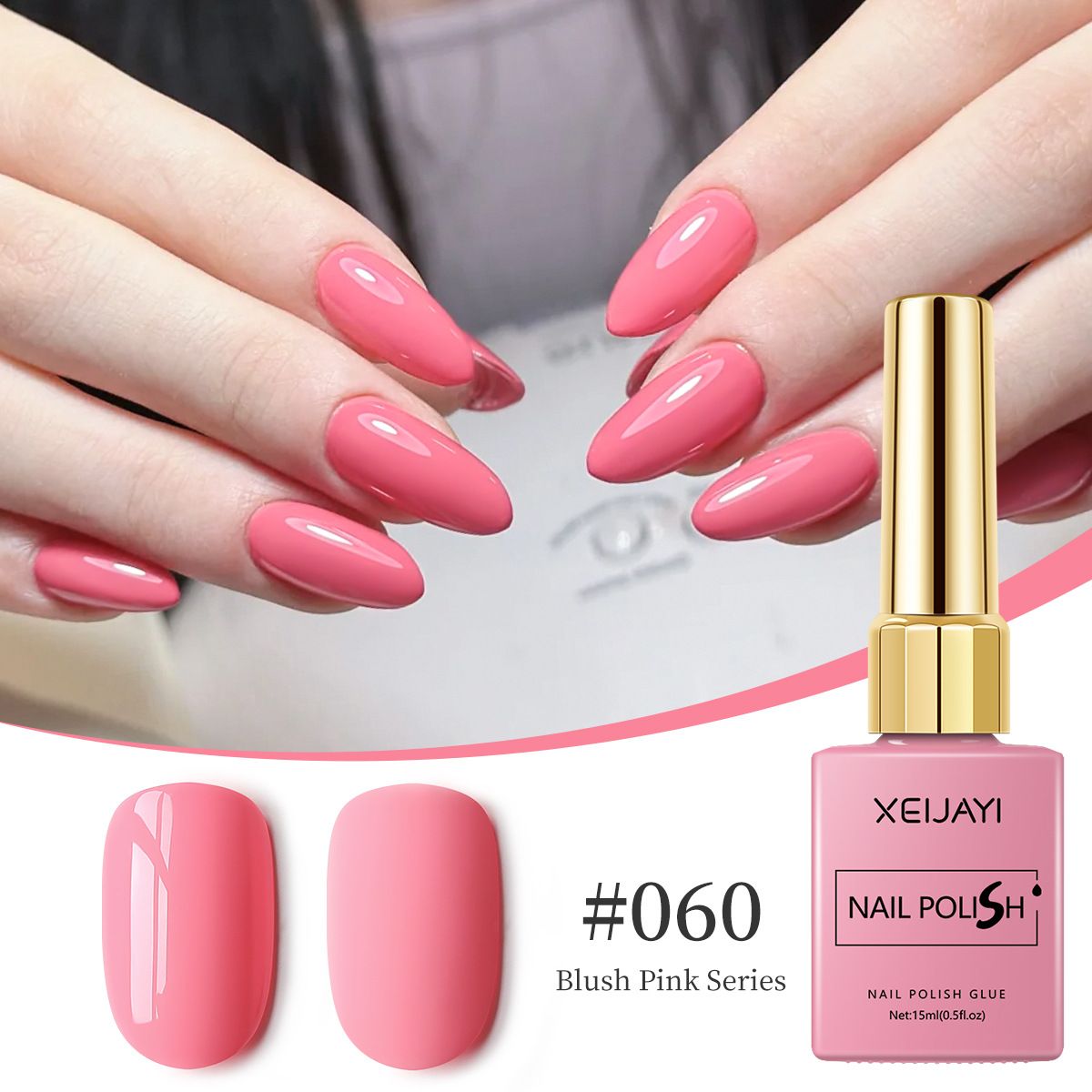 Nail Polish Set 6 Colors, Hot Pink Tones Neon Pink White Gel Polish Magenta Light Soft to Dark Quick Dry Natural Shine All Seasons Halloween LED Nail Art for Nail Lovers Gift Salon DIY Starter Kit