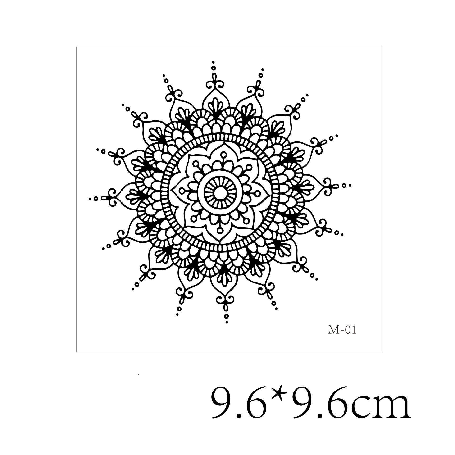 Temporary Tattoos For Women Girls, Waterproof Fake Tattoos Temporary Elephant Ganesha Lace Tattoo Kits, Lotus Mandala Flower Henna Tatoo Sticker Mandala Moon Neck Chest Arm Butterfly Party Favor