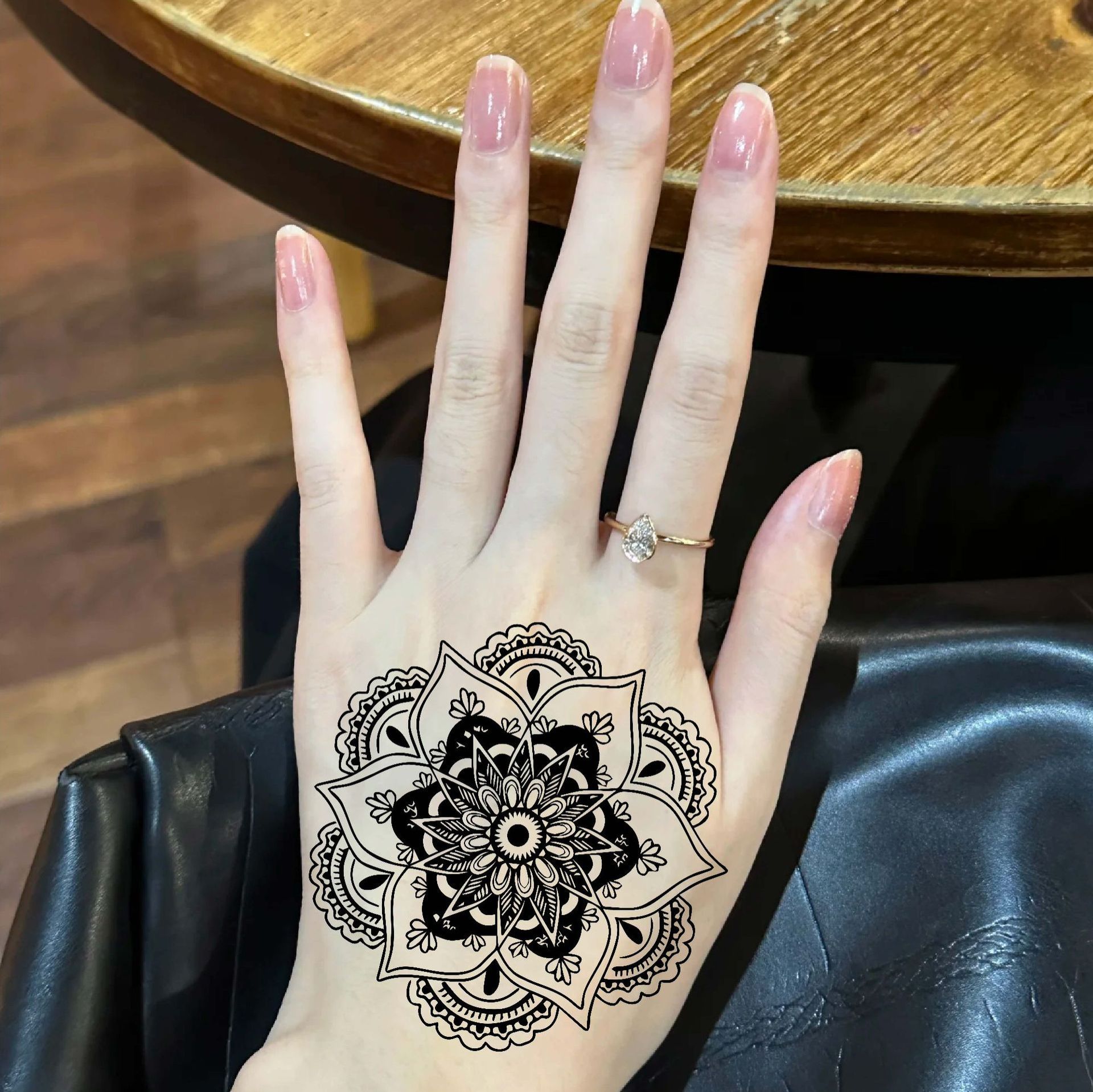 Temporary Tattoos For Women Girls, Waterproof Fake Tattoos Temporary Elephant Ganesha Lace Tattoo Kits, Lotus Mandala Flower Henna Tatoo Sticker Mandala Moon Neck Chest Arm Butterfly Party Favor