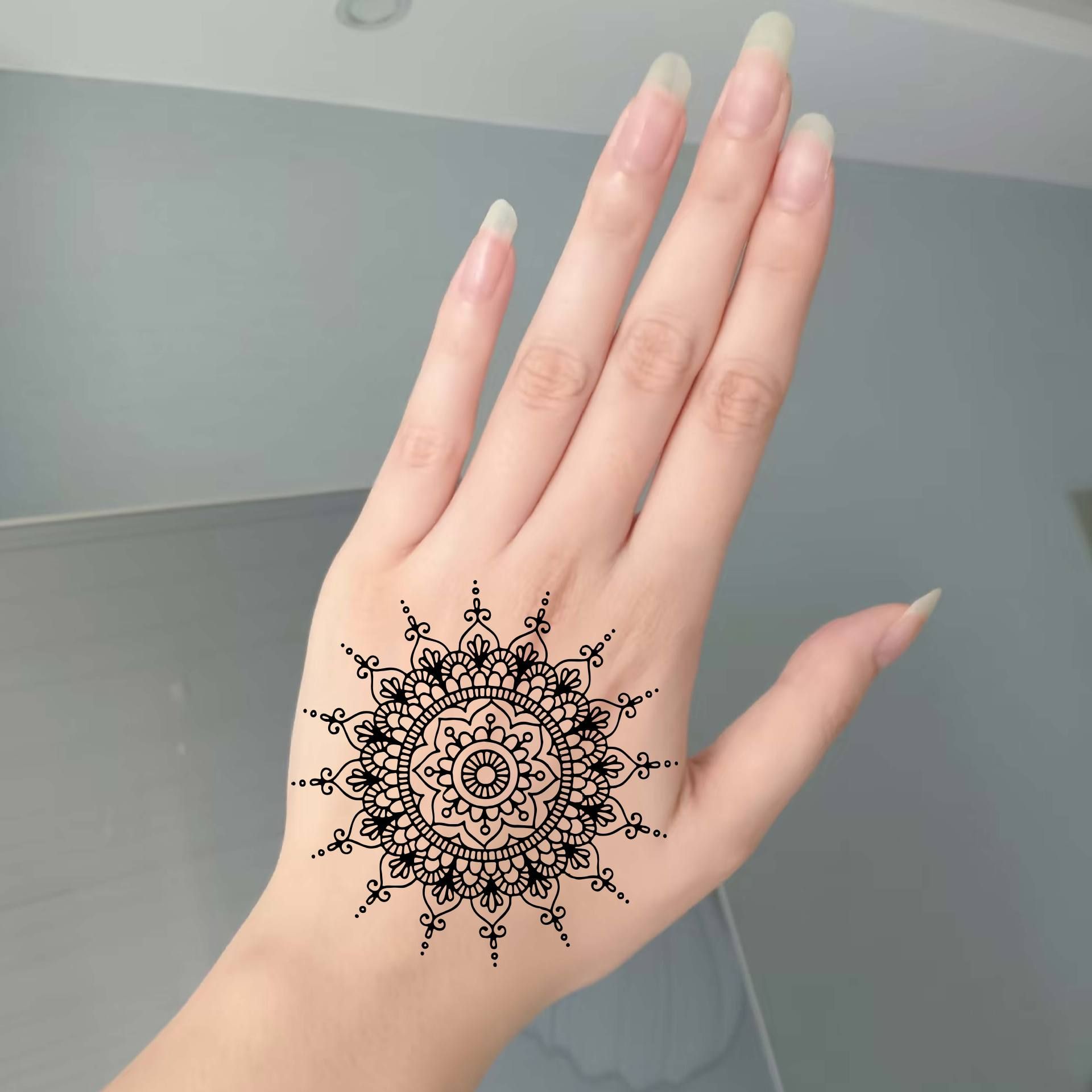 Temporary Tattoos For Women Girls, Waterproof Fake Tattoos Temporary Elephant Ganesha Lace Tattoo Kits, Lotus Mandala Flower Henna Tatoo Sticker Mandala Moon Neck Chest Arm Butterfly Party Favor