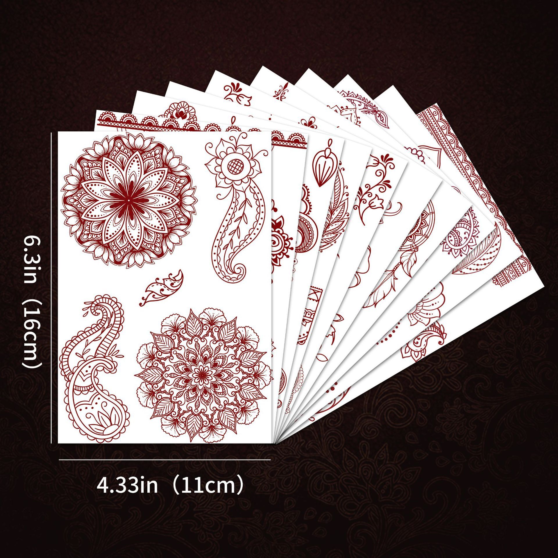 Temporary Tattoos For Women Girls, Waterproof Fake Tattoos Temporary Elephant Ganesha Lace Tattoo Kits, Lotus Mandala Flower Henna Tatoo Sticker Mandala Moon Neck Chest Arm Butterfly Party Favor