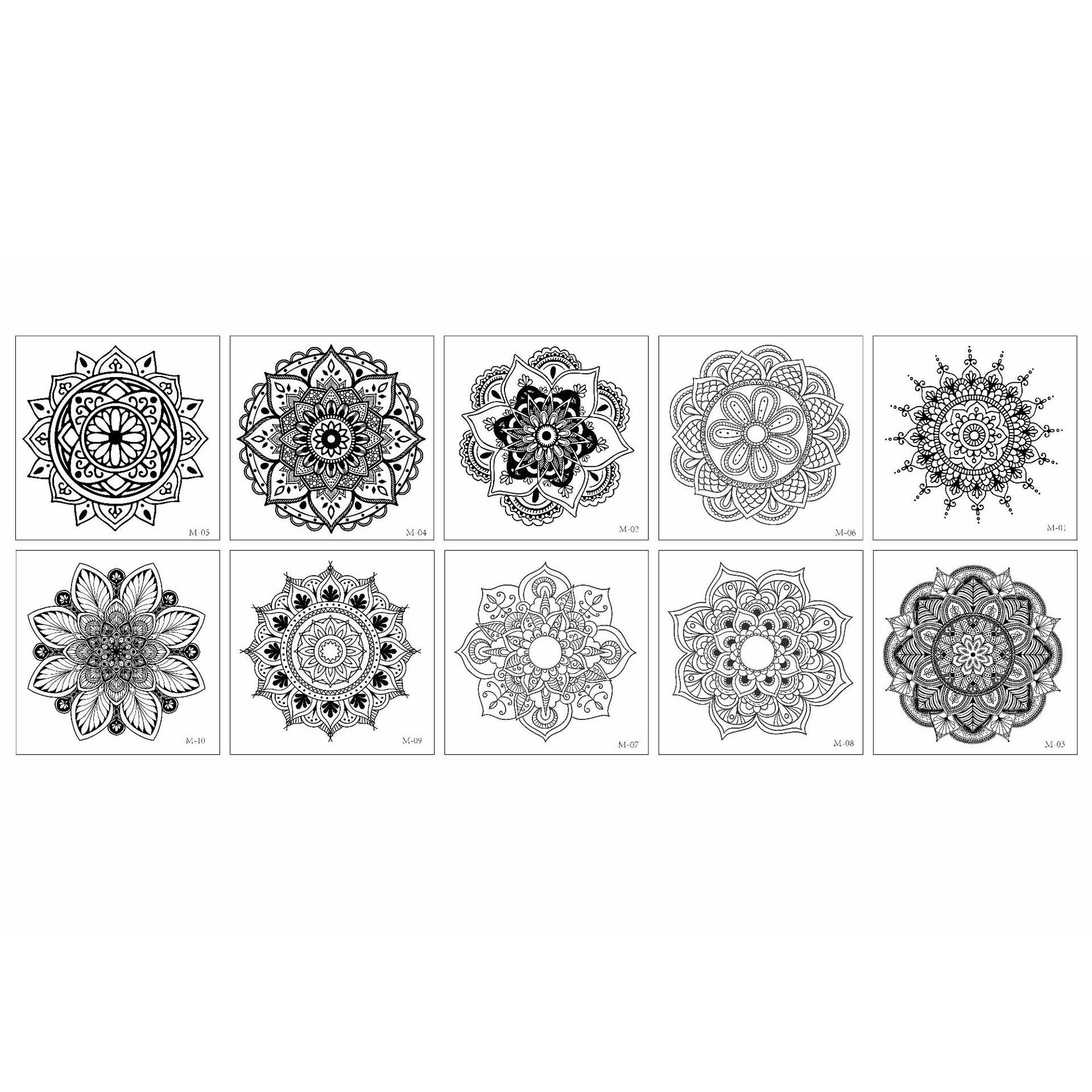 Temporary Tattoos For Women Girls, Waterproof Fake Tattoos Temporary Elephant Ganesha Lace Tattoo Kits, Lotus Mandala Flower Henna Tatoo Sticker Mandala Moon Neck Chest Arm Butterfly Party Favor