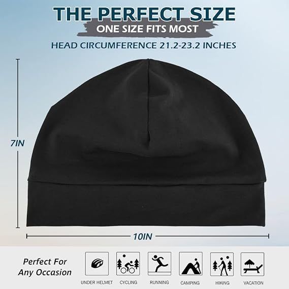 Cotton Skull Caps for Men Women, Lightweight Beanie Sleep Hats Breathable Helmet Liner