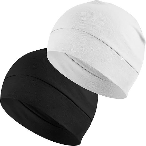 Cotton Skull Caps for Men Women, Lightweight Beanie Sleep Hats Breathable Helmet Liner
