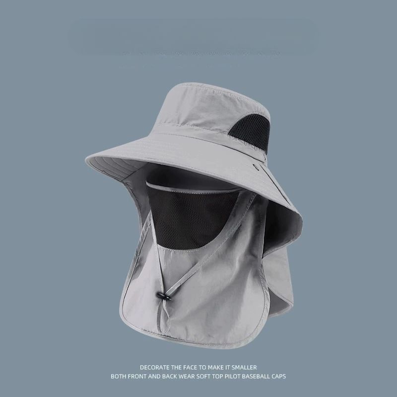 Home Prefer UPF 50+ Mens Wide Brim Fishing Hat with Neck Flap Sun Hat for Men Women Sun Protection Cap Hiking Safari Fishing Wide Brim Sun Hat, Sun Protection Beach Hat