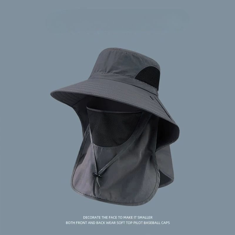 Home Prefer UPF 50+ Mens Wide Brim Fishing Hat with Neck Flap Sun Hat for Men Women Sun Protection Cap Hiking Safari Fishing Wide Brim Sun Hat, Sun Protection Beach Hat