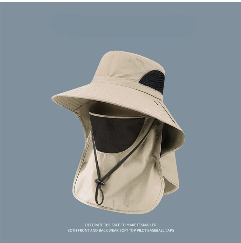 Home Prefer UPF 50+ Mens Wide Brim Fishing Hat with Neck Flap Sun Hat for Men Women Sun Protection Cap Hiking Safari Fishing Wide Brim Sun Hat, Sun Protection Beach Hat