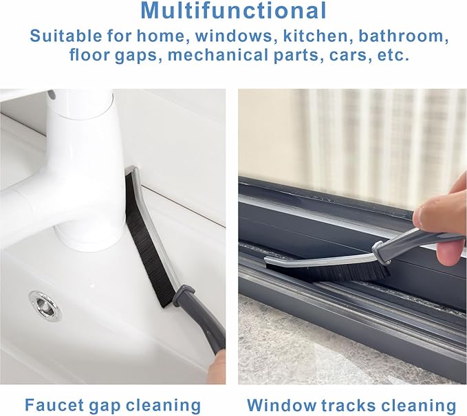 Crevice Cleaning Brush Hard Bristle Gap Grout Brush Multifunctional for Bathroom Household Kitchen Tiles Window Faucets, Toilet,Window, Vehicle, Showers, Bathtubs, Hard-bristled Cleaning Tool