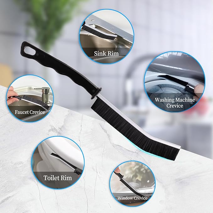 Crevice Cleaning Brush Hard Bristle Gap Grout Brush Multifunctional for Bathroom Household Kitchen Tiles Window Faucets, Toilet,Window, Vehicle, Showers, Bathtubs, Hard-bristled Cleaning Tool