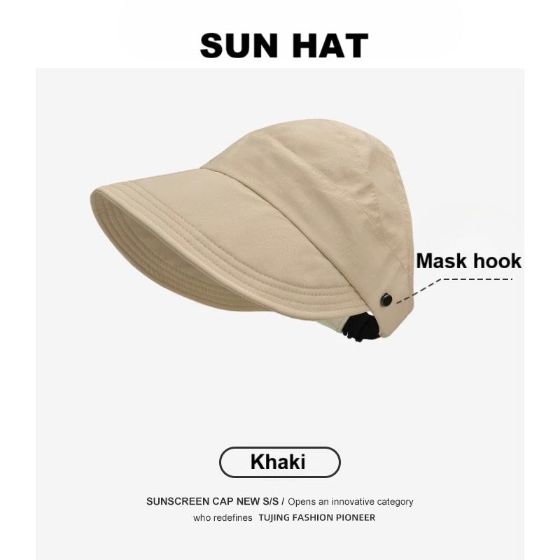 Women's Sun Visor Hat, Wide Brim UV Protection, Packable Ponytail Beach Hat, Summer Sports Golf Cap Hiking Fishing Hats