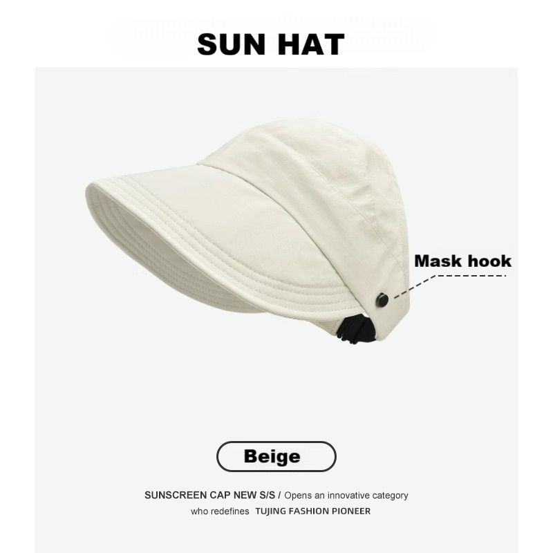Women's Sun Visor Hat, Wide Brim UV Protection, Packable Ponytail Beach Hat, Summer Sports Golf Cap Hiking Fishing Hats