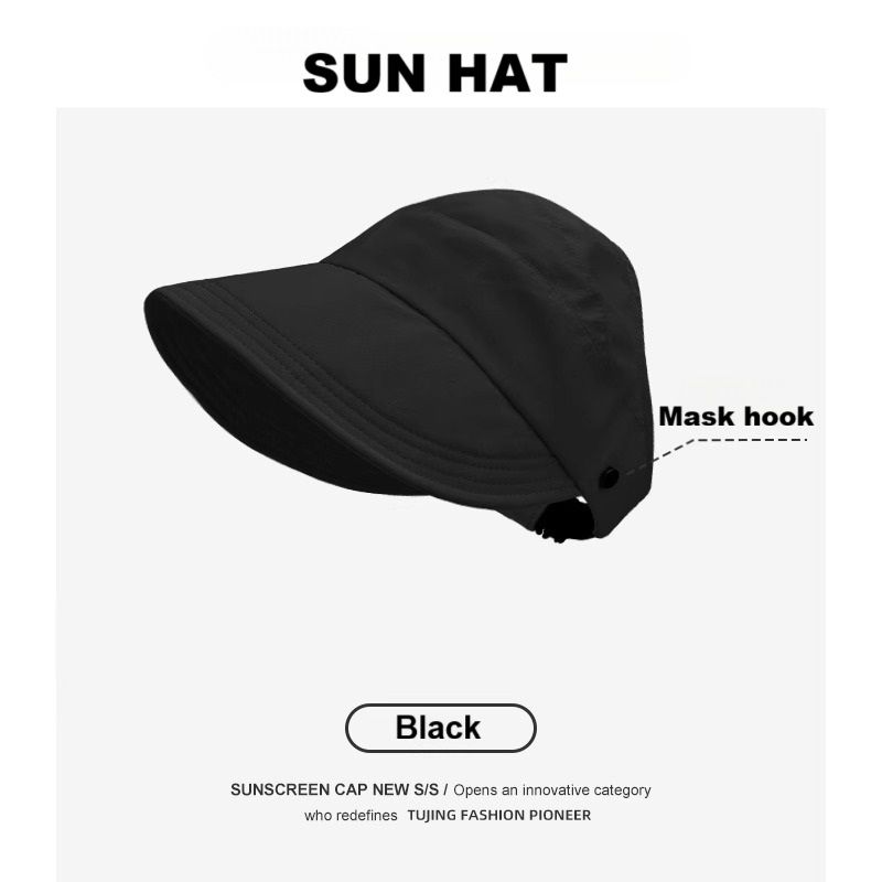 Women's Sun Visor Hat, Wide Brim UV Protection, Packable Ponytail Beach Hat, Summer Sports Golf Cap Hiking Fishing Hats