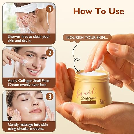 Snail Collagen Face Cream Snail Hydrating Anti-Wrinkle and Rejuvenating Cream, Hydrating Nourishing Cream for Fine Lines Wrinkles & Intense Hydration, Skin Renewal best gift for Women