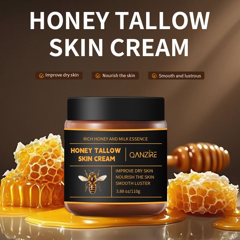 Tallow Honey Balm, Marroomi Beef Tallow for Skin, Holicow Organic Grass-Fed Beef Tallow Balm with Raw Honey, Natural Formula for Dry & Sensitive Skin Ultra-Hydrating Tallow Face Cream