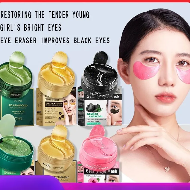 Eye Mask 60 Pcs (30 Pairs), Under Eye Patches for Dark Circles and Puffiness, Avocado Aloe Vera Seaweed Moisturizing Nourishing Eye Treatment Mask, Moisturizing and improving eye skin dryness