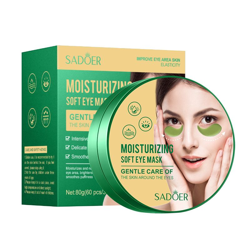 Eye Mask 60 Pcs (30 Pairs), Under Eye Patches for Dark Circles and Puffiness, Avocado Aloe Vera Seaweed Moisturizing Nourishing Eye Treatment Mask, Moisturizing and improving eye skin dryness