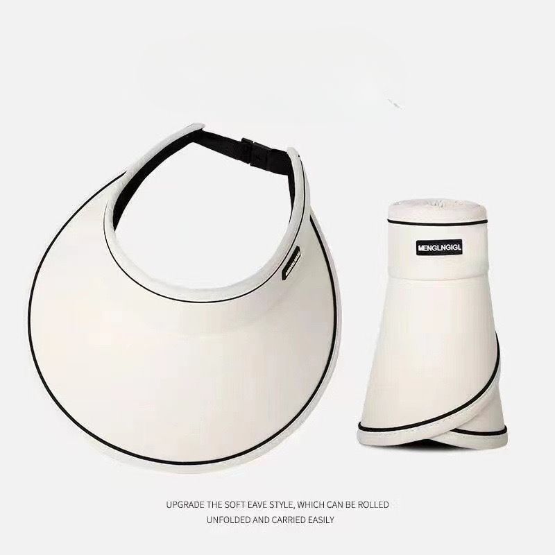Sun Visor Hats Women foldable  Large Brim Summer UV Protection Beach Cap Sport Sun Hats Adjustable Empty Top Face Covering for Beach Hiking Outdoor Sun Protection