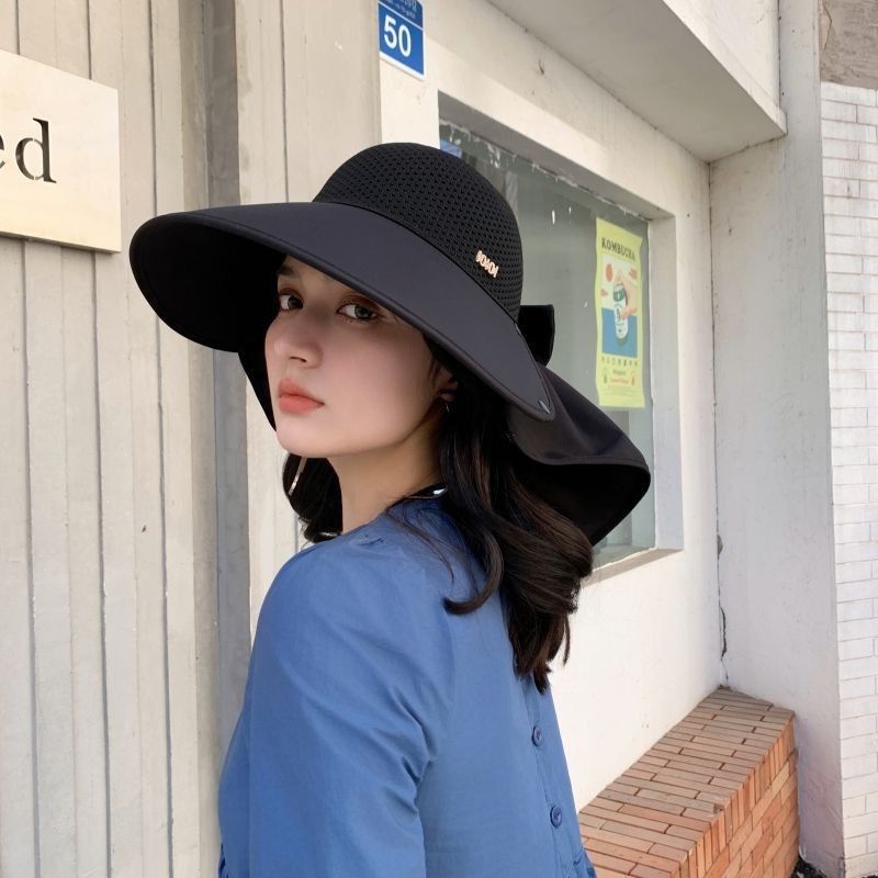 Sun Visor Hats Women foldable  Large Brim Summer UV Protection Beach Cap Sport Sun Hats Adjustable Empty Top Face Covering for Beach Hiking Outdoor Sun Protection