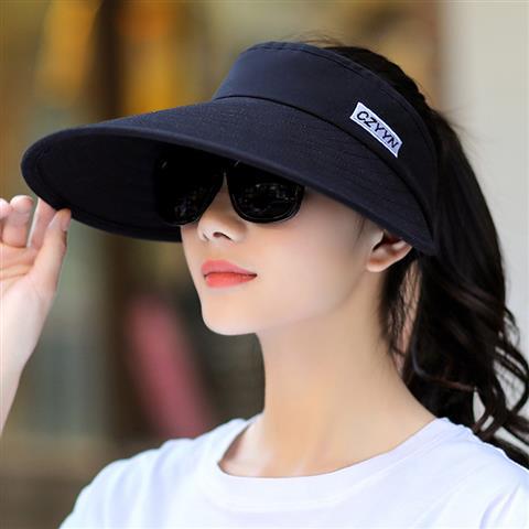 Sun Visor Hats Women foldable  Large Brim Summer UV Protection Beach Cap Sport Sun Hats Adjustable Empty Top Face Covering for Beach Hiking Outdoor Sun Protection