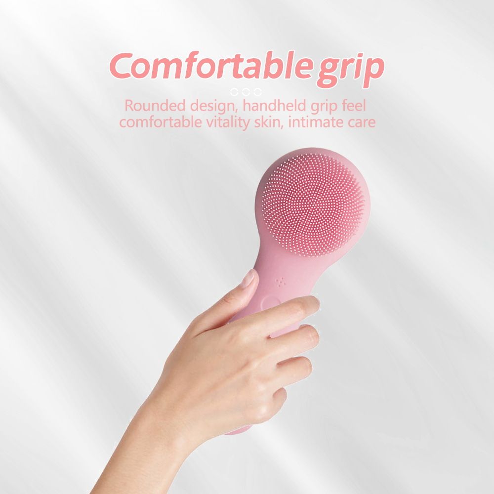 Facial Cleansing Brush Made with Ultra Hygienic Soft Silicone, Waterproof Sonic Vibrating Face Brush for Deep Cleansing, Gentle Massaging Manual Facial Cleansing Scrubber Handheld Wash Pad