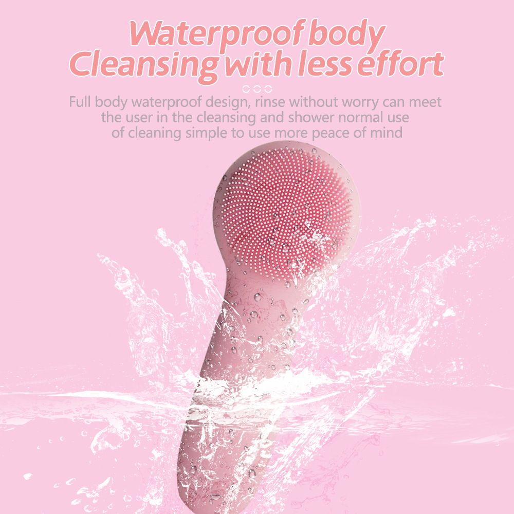 Facial Cleansing Brush Made with Ultra Hygienic Soft Silicone, Waterproof Sonic Vibrating Face Brush for Deep Cleansing, Gentle Massaging Manual Facial Cleansing Scrubber Handheld Wash Pad