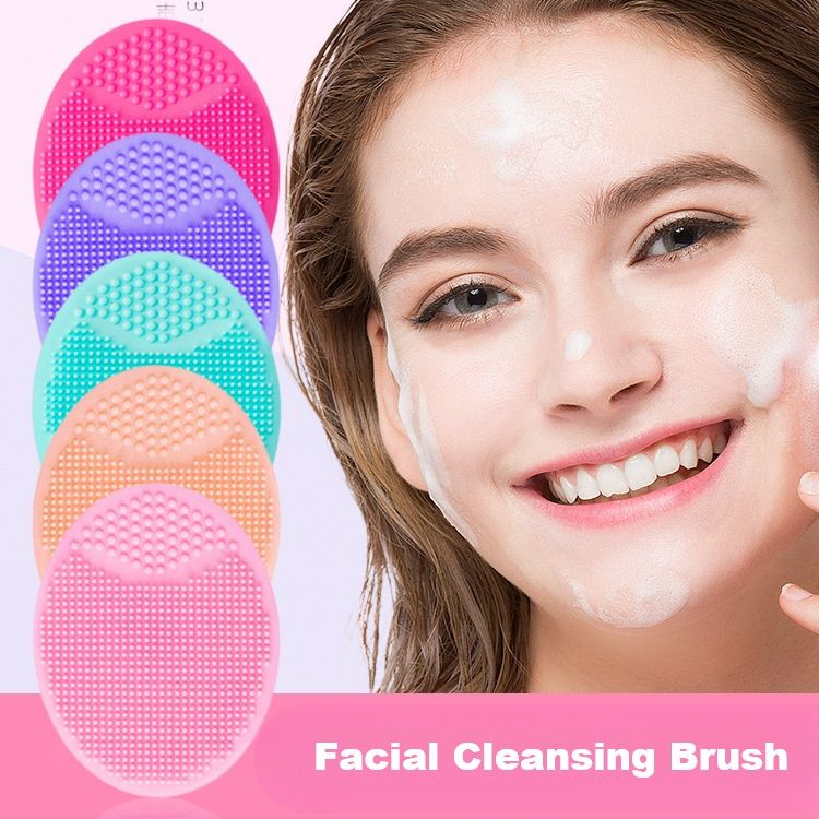 Facial Cleansing Brush Made with Ultra Hygienic Soft Silicone, Waterproof Sonic Vibrating Face Brush for Deep Cleansing, Gentle Massaging Manual Facial Cleansing Scrubber Handheld Wash Pad