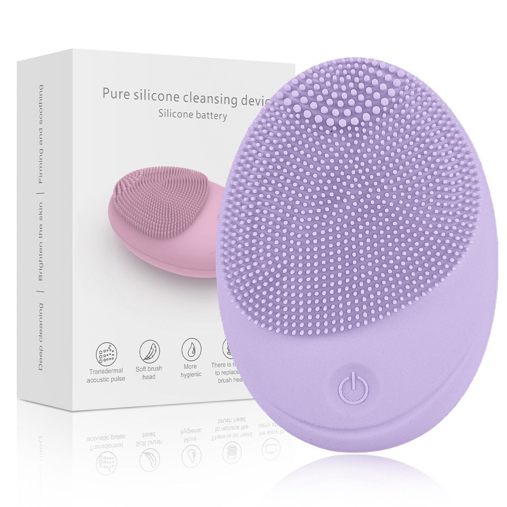 Facial Cleansing Brush Made with Ultra Hygienic Soft Silicone, Waterproof Sonic Vibrating Face Brush for Deep Cleansing, Gentle Massaging Manual Facial Cleansing Scrubber Handheld Wash Pad