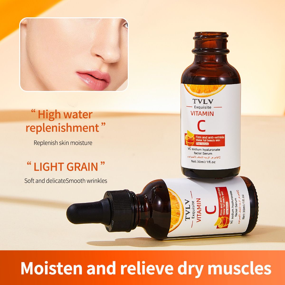 Vitamin C Serum For Face – Anti-Aging Facial Serum with Vitamin C, Hyaluronic Acid Brightening Facial Essence for Dark Spots, Fine Lines, Wrinkles & Glowing Skin