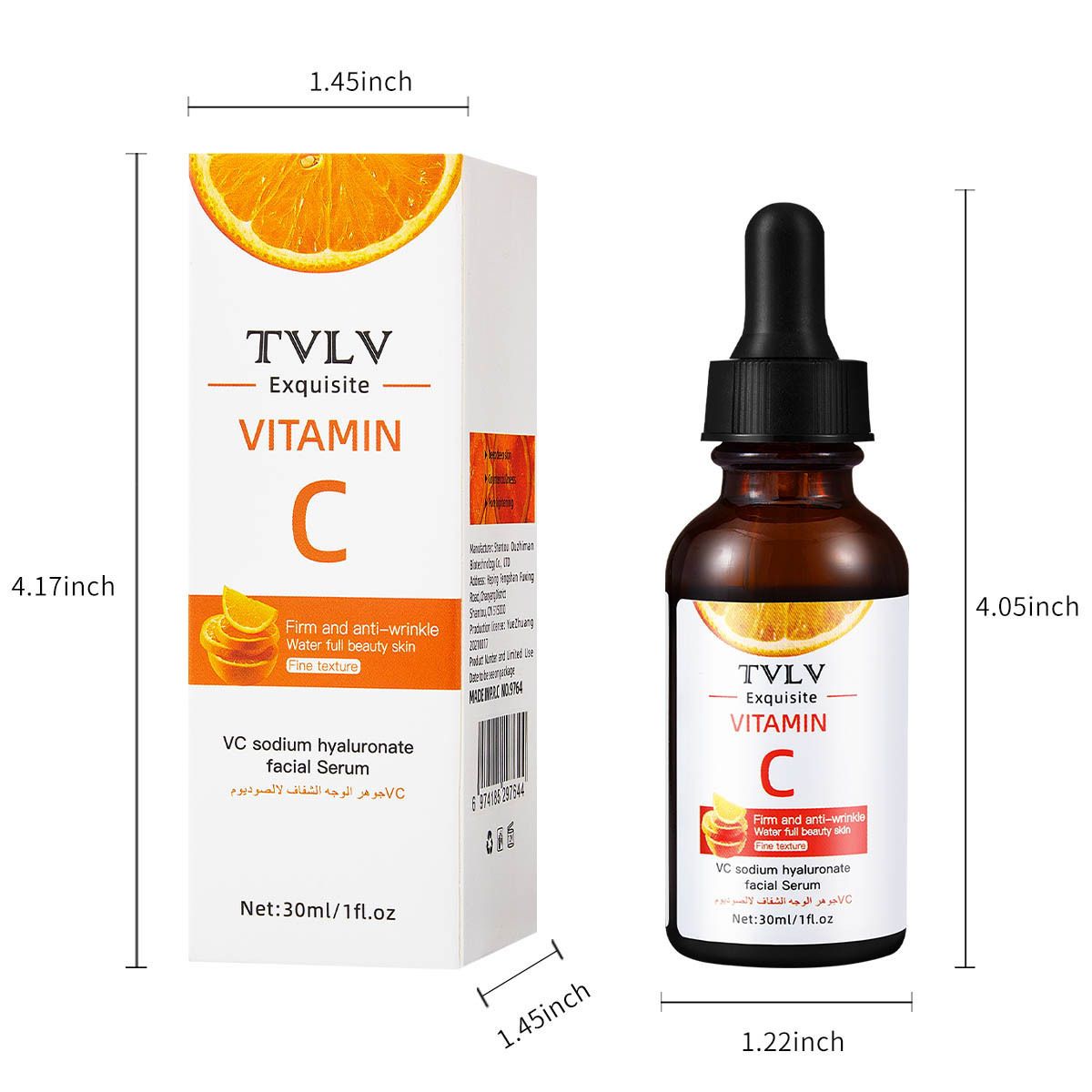 Vitamin C Serum For Face – Anti-Aging Facial Serum with Vitamin C, Hyaluronic Acid Brightening Facial Essence for Dark Spots, Fine Lines, Wrinkles & Glowing Skin