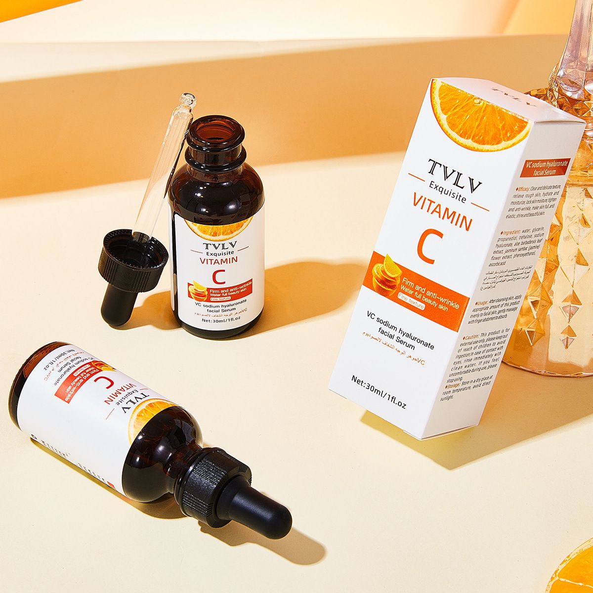 Vitamin C Serum For Face – Anti-Aging Facial Serum with Vitamin C, Hyaluronic Acid Brightening Facial Essence for Dark Spots, Fine Lines, Wrinkles & Glowing Skin