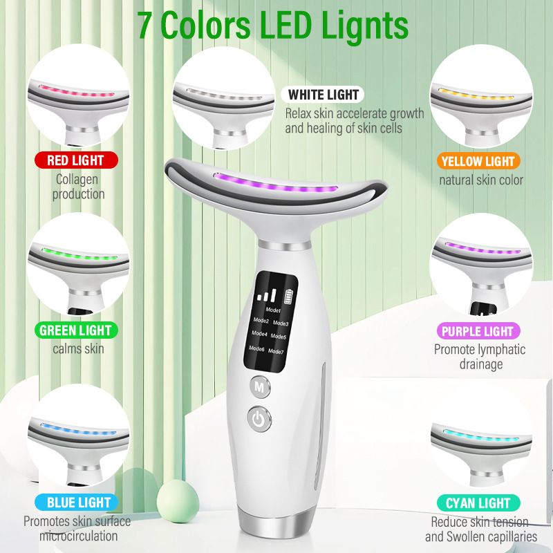 Red Light for Face & Neck Beauty Device Facial Massager Tool and Neck Care Device for Neckline Care, Face and Neck Massager Daily Skin Care Routine, Portable Facial Massager, Home Skin Care Tool