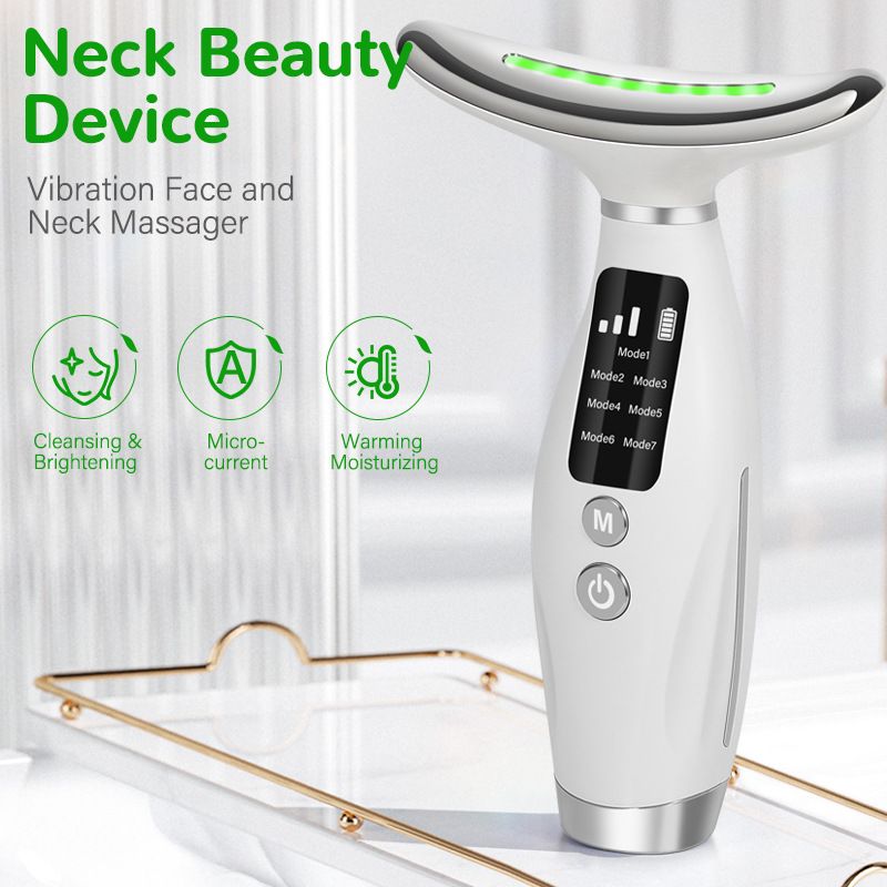 Red Light for Face & Neck Beauty Device Facial Massager Tool and Neck Care Device for Neckline Care, Face and Neck Massager Daily Skin Care Routine, Portable Facial Massager, Home Skin Care Tool