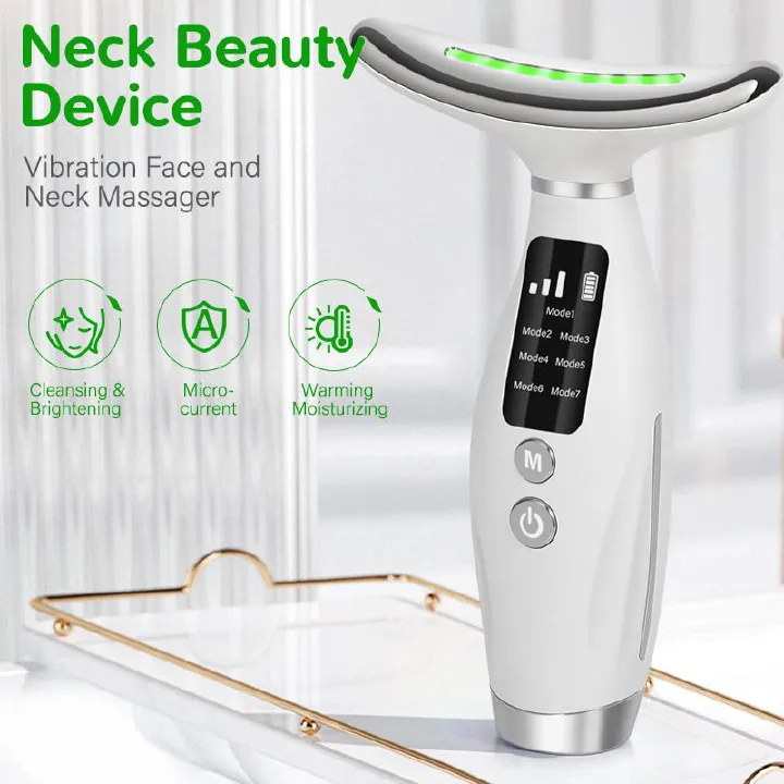 Red Light for Face & Neck Beauty Device Facial Massager Tool and Neck Care Device for Neckline Care, Face and Neck Massager Daily Skin Care Routine, Portable Facial Massager, Home Skin Care Tool