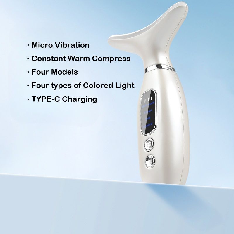 Red Light for Face & Neck Beauty Device Facial Massager Tool and Neck Care Device for Neckline Care, Face and Neck Massager Daily Skin Care Routine, Portable Facial Massager, Home Skin Care Tool