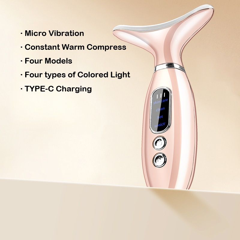 Red Light for Face & Neck Beauty Device Facial Massager Tool and Neck Care Device for Neckline Care, Face and Neck Massager Daily Skin Care Routine, Portable Facial Massager, Home Skin Care Tool