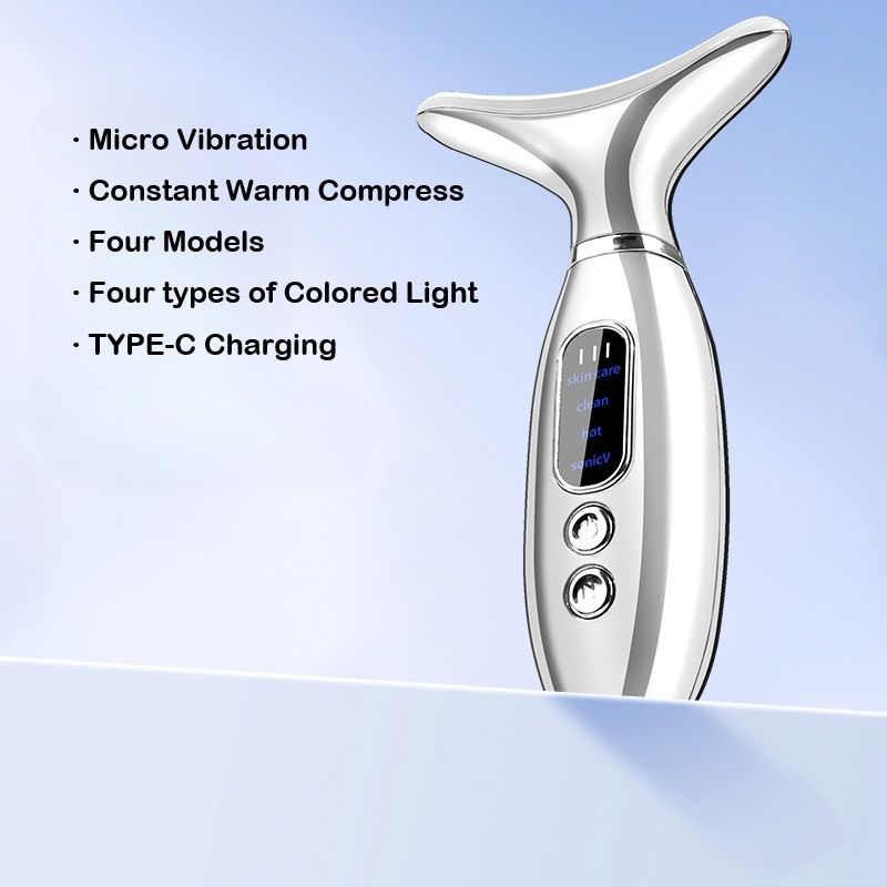 Red Light for Face & Neck Beauty Device Facial Massager Tool and Neck Care Device for Neckline Care, Face and Neck Massager Daily Skin Care Routine, Portable Facial Massager, Home Skin Care Tool