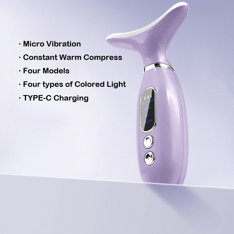Red Light for Face & Neck Beauty Device Facial Massager Tool and Neck Care Device for Neckline Care, Face and Neck Massager Daily Skin Care Routine, Portable Facial Massager, Home Skin Care Tool