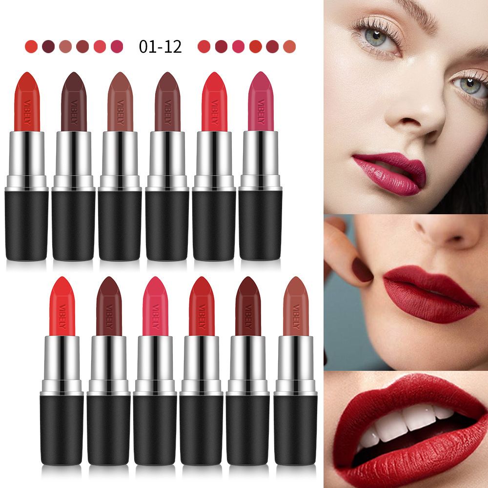 Senior Matte Lipstick, Bold & Intense Lipsticks Smooth Velvety Lip Gloss, Long Lasting Non-Stick Cup Not Fade Cruelty-Free Color Sensational Hydrating Lip Stick, Lip Makeup Gifts for Women and Girls