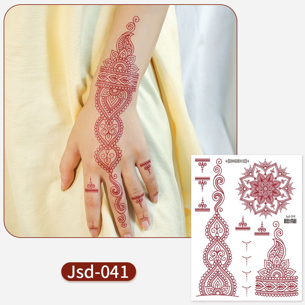 Henna Temporary Tattoos for Women, Waterproof Realistic Red Brown White Henna Mehndi Stickers, Fake Tattoos Body Art Sticker for DIY Wedding Beach Rave Festival Party Makeup Body Paint Parties etc