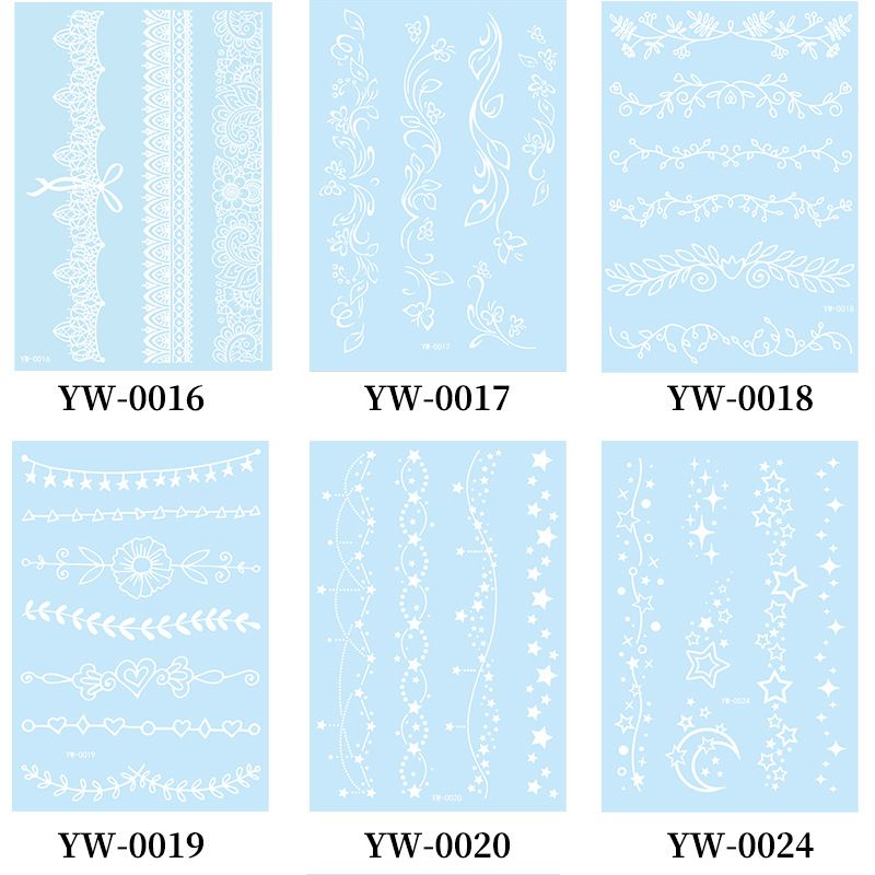 White Henna Tattoo Kit, Black Henna Temporary Tattoos Stickers for Women Wedding Party Festival Tattoos Decorations,  Long Last Lace Flower Bohemia Lotus Sexy Temp Tatoo Back Thigh Body Art Makeup