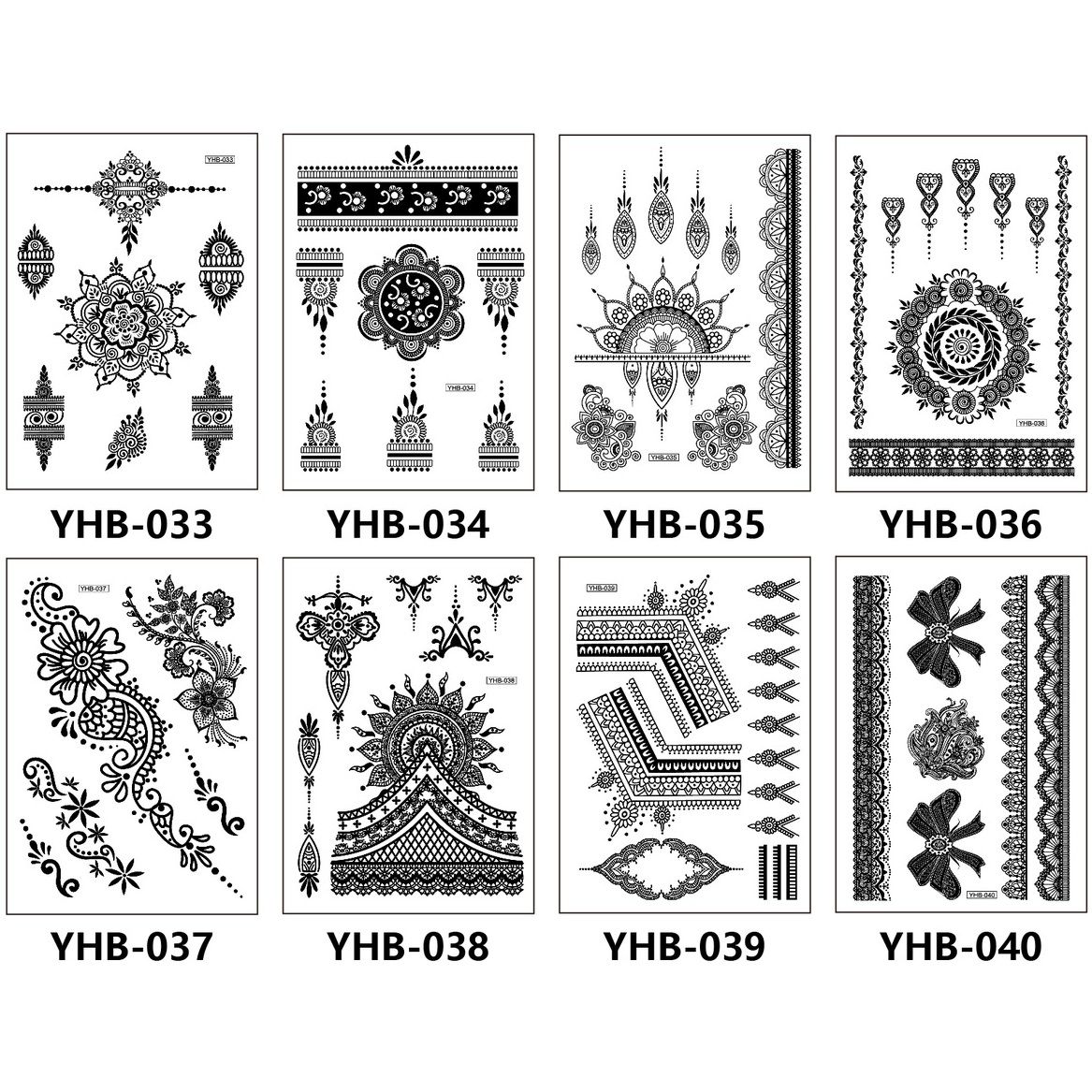 White Henna Tattoo Kit, Black Henna Temporary Tattoos Stickers for Women Wedding Party Festival Tattoos Decorations,  Long Last Lace Flower Bohemia Lotus Sexy Temp Tatoo Back Thigh Body Art Makeup