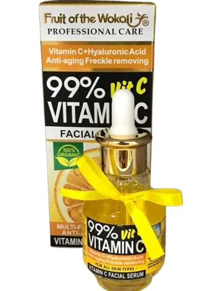 💧 "Hydration Hack!" 💧 Fruit Of The Wokali - 99% Vitamin C Facial Serum with Hyaluronic Acid – Anti-Aging & Freckle Removal Essence 40ml