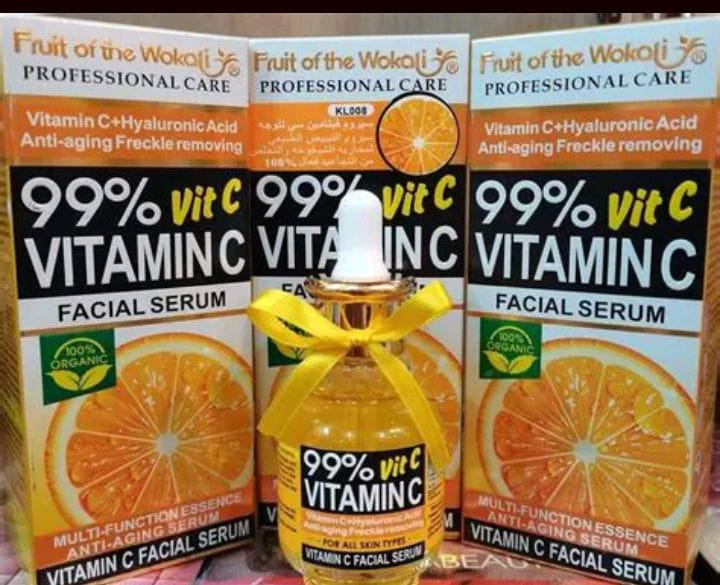 💧 "Hydration Hack!" 💧 Fruit Of The Wokali - 99% Vitamin C Facial Serum with Hyaluronic Acid – Anti-Aging & Freckle Removal Essence 40ml
