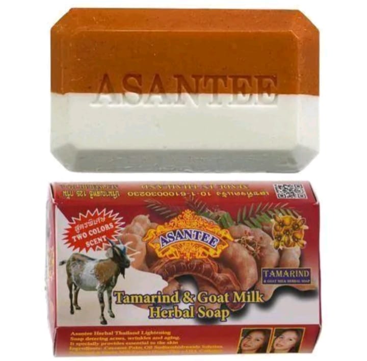 Asantee Tamarind & Goat Milk Herbal Bar Soap 125g (Pack of 1) - Natural Skin Care a Thai-made Product with a Focus on Brightening, Moisturizing, and Anti-aging Benefits
