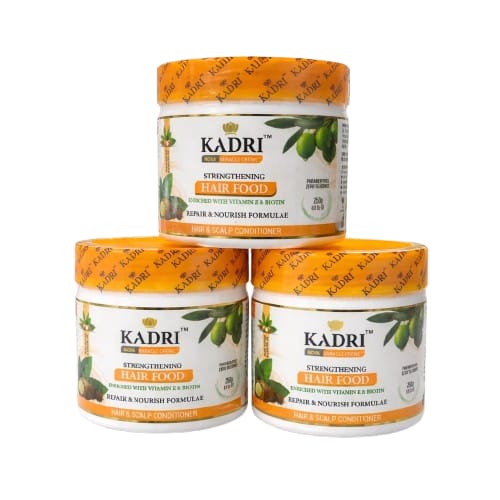 KADRI HAIR FOOD INFUSED WITH VITAMIN E AND BIOTIN, FOR STRENGTHENING, REPAIRING AND NOURISHING FORMULAE. 250G